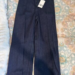 Zara Tailored Wide Leg in Rinse Blue (NWT)- Size US 8